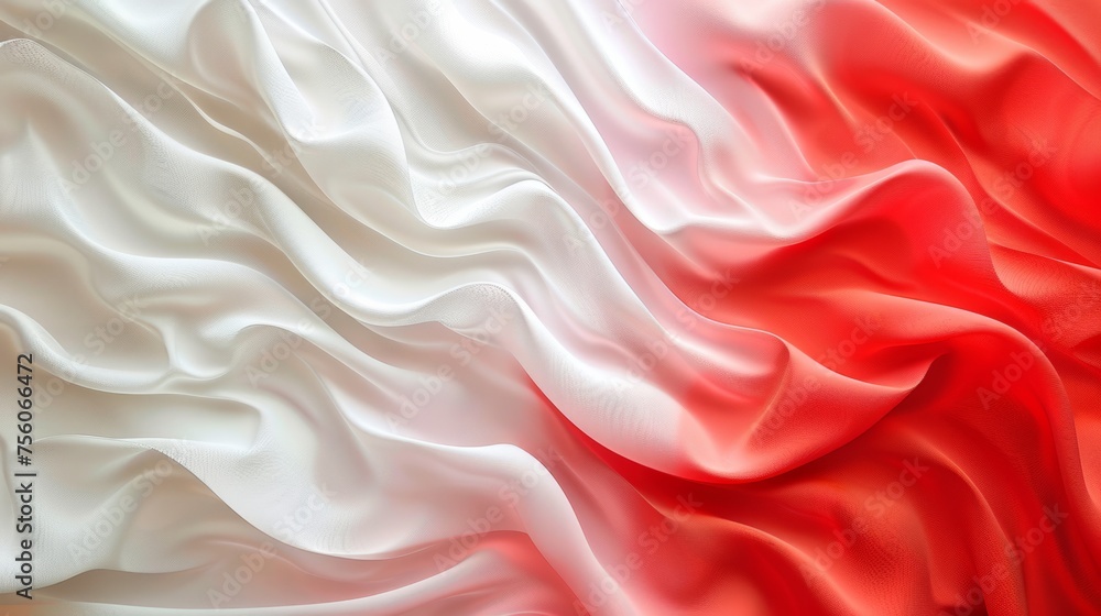 Fototapeta premium red and white photograph of a wavy background generative ai