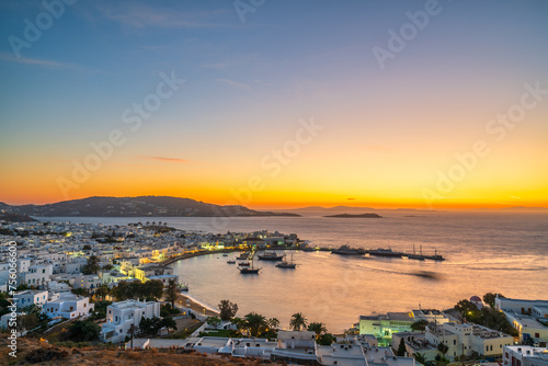 Coast of Mykonos town at sunset. Greece. Europe © Pawel Pajor