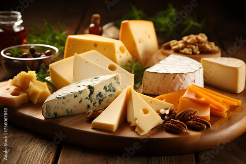 delicious pieces of cheese Generative AI