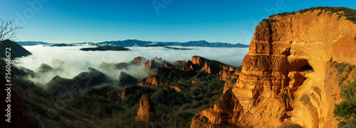 Panoramic image of Las Medulas, province of Leon, Spain. photo