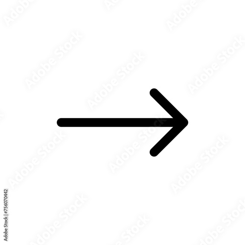 Illustration single icon black line arrow right
