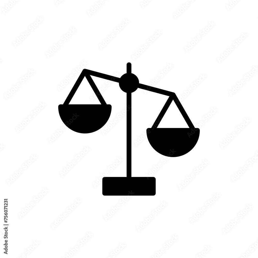 Scales icon vector isolated on white background . Law scale icon. Justice sign Scales icon vector isolated on white background . Law scale icon. Justice sign