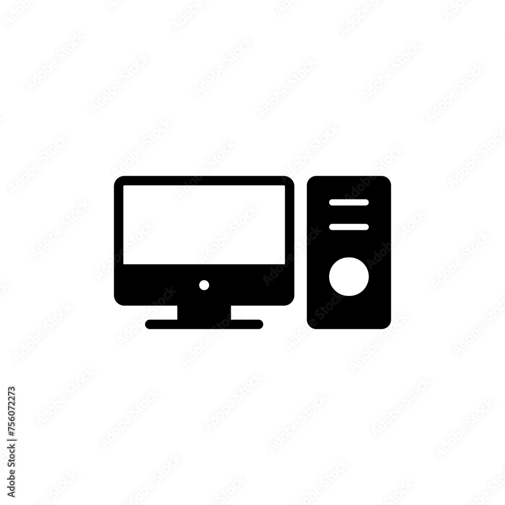 Computer icon vector isolated on white background. PC Icon vector. Computer monitor icon. Flat PC symbol Computer icon vector isolated on white background. PC Icon vector. Computer monitor icon. Flat PC symbol