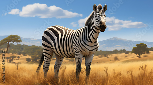 zebra in the savannah © qaiser