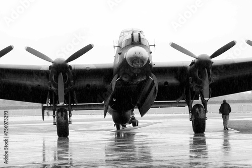 Lancaster bomber on British world war two bomber command airfield Lincolnshire  photo