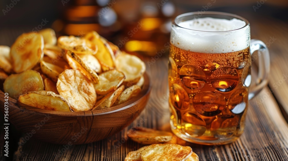 Cerveza u patatas fritas Cerveza u patatas fritas