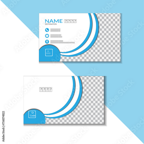  Elegant business card Vector illustration, double sided business card design,
with photo place holder 

