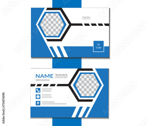 Creative and modern business card template. Professional business card template with photo place holder
