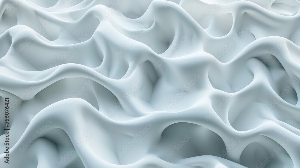 Obraz premium abstract texture with soft white surfaces and rounded forms creates a smooth flow representing modern digital or fluid design.