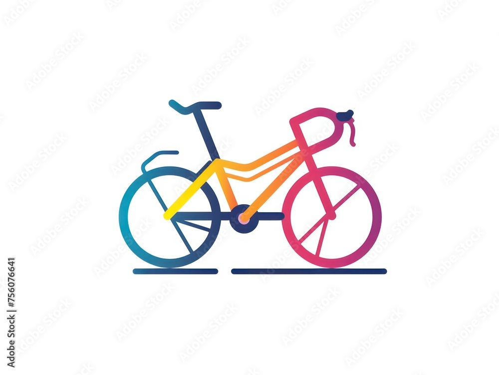 A minimalistic and modern illustration of a bicycle with a sleek design, featuring clean lines and a pop of color. A minimalistic and modern illustration of a bicycle with a sleek design, featuring clean lines and a pop of color.