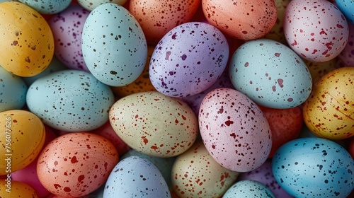 Seamless Easter Delight: Colorful Eggs Piled Up for a Background.