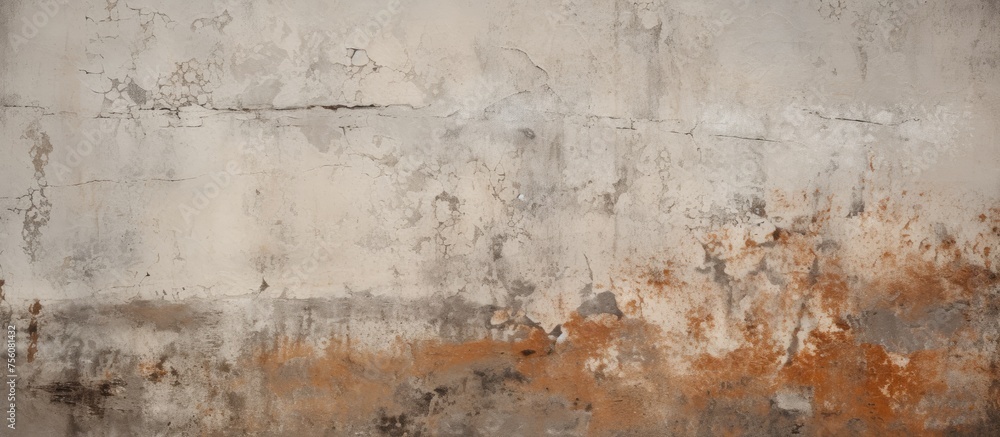 An artistic close up of a concrete wall with peeling paint, showcasing the unique textures and colors found in building materials and urban landscapes