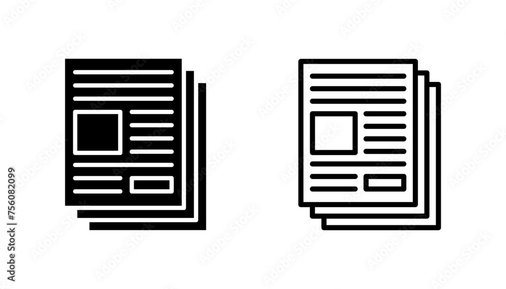 Newspaper icon set. news paper vector sign Newspaper icon set. news paper vector sign