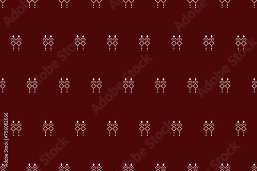 Geometric pattern cross stitch traditional ethnic pattern.Ikat background abstract Aztec Indonesian Indian Malay beautiful seamless pattern for fabric,cloth,dress,carpet,curtain,sarong,batik,wallpaper
