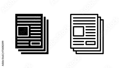 Newspaper icon set. news paper vector sign