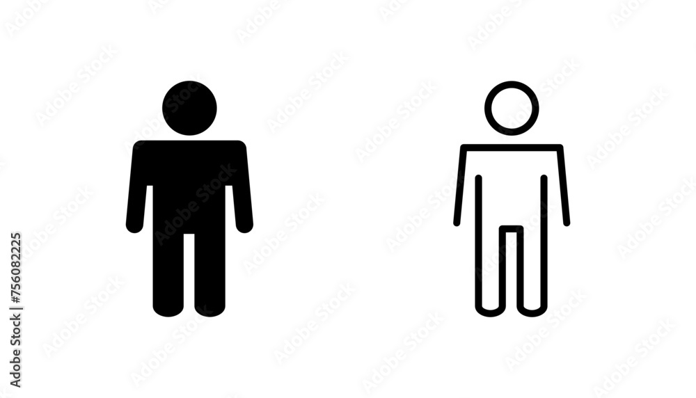Man icon set. male icon vector. human symbol Man icon set. male icon vector. human symbol