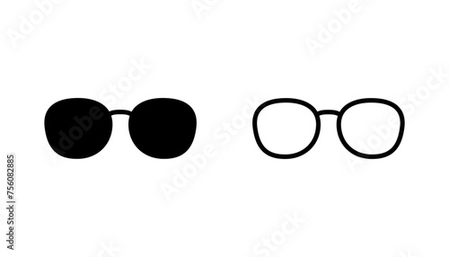 Glasses icon set. Glasses vector icon
