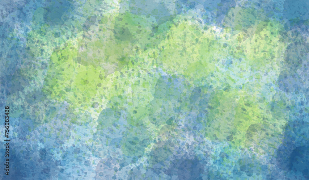 fondo, textura de  acuarela abstracta variopinto,  azul, verde, tuquesa, grunge, húmeda, mezclada, manchas, salpicaduras, creativo, artístico,  con espacio, web, redes, 