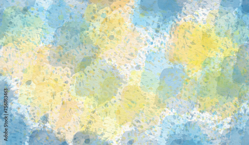 textura de  acuarela abstracta variopinto, pastel, amarillo, turquesa, azul, blanco, grunge, húmeda, mezclada, manchas, salpicaduras, creativo, artístico,  con espacio, web, redes,  © ILLART  