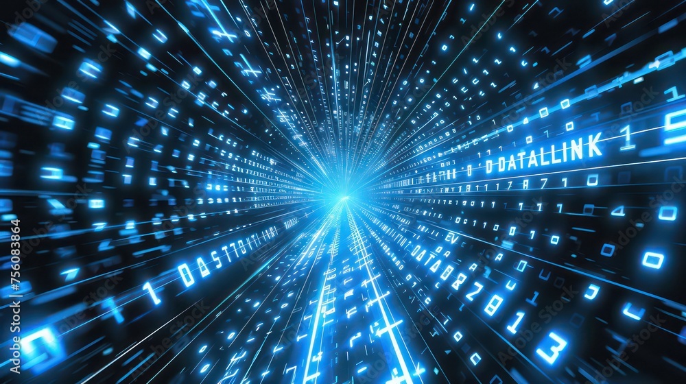 tunnel of data in digital transformation is expressed in codes and numbers