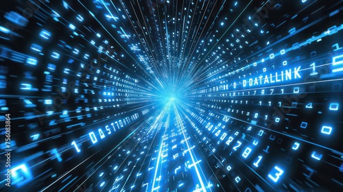 tunnel of data in digital transformation is expressed in codes and numbers