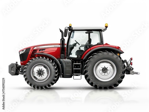agricultural tractor white background