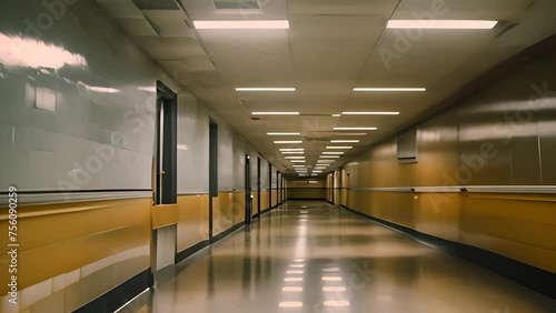 Elementary School or Highschool Hallway Generative AI photo