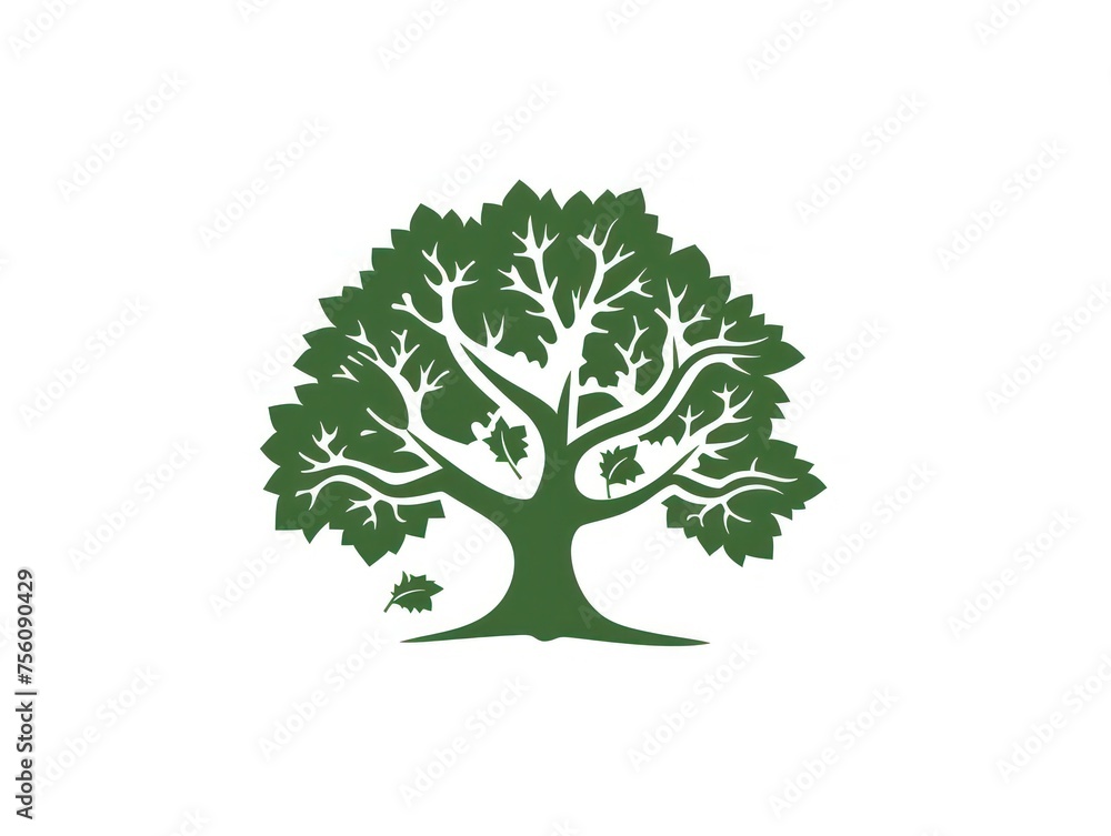 Obraz premium simple oak tree logo