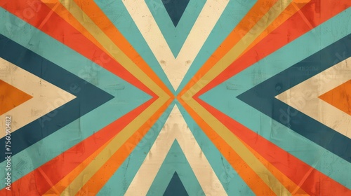 simple strips in symmetrical geometric shapes using orange and blue color