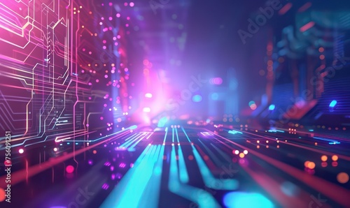 technology Illustration, technology background with code