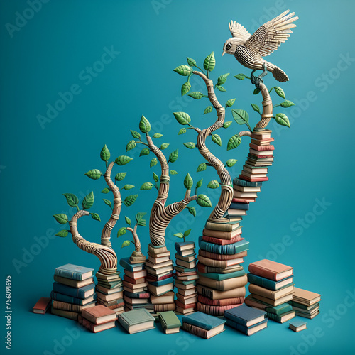 books and tree