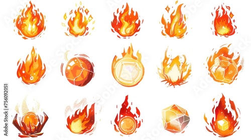fire spell icon  white background