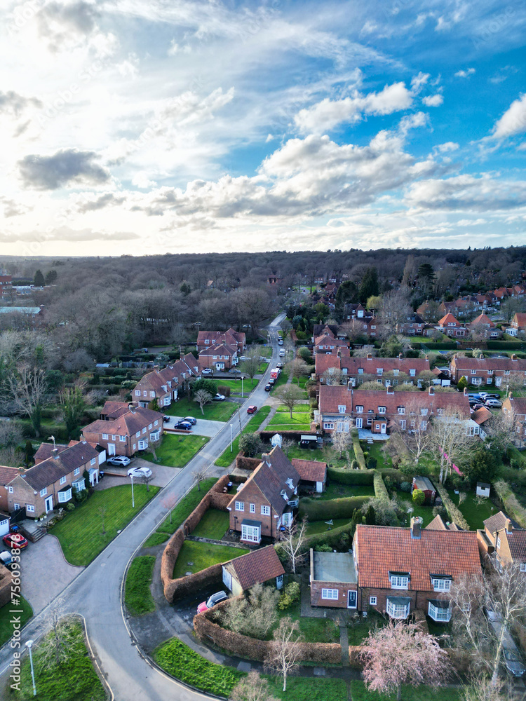 Fototapeta premium Aerial Central Welwyn Garden City of England UK