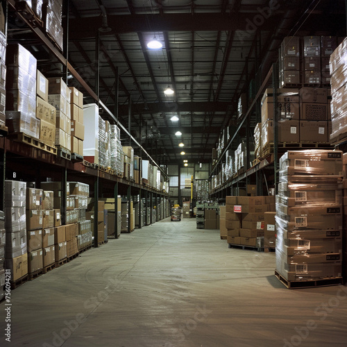 The inside of a warehouse. People at work. Industry.  © Will