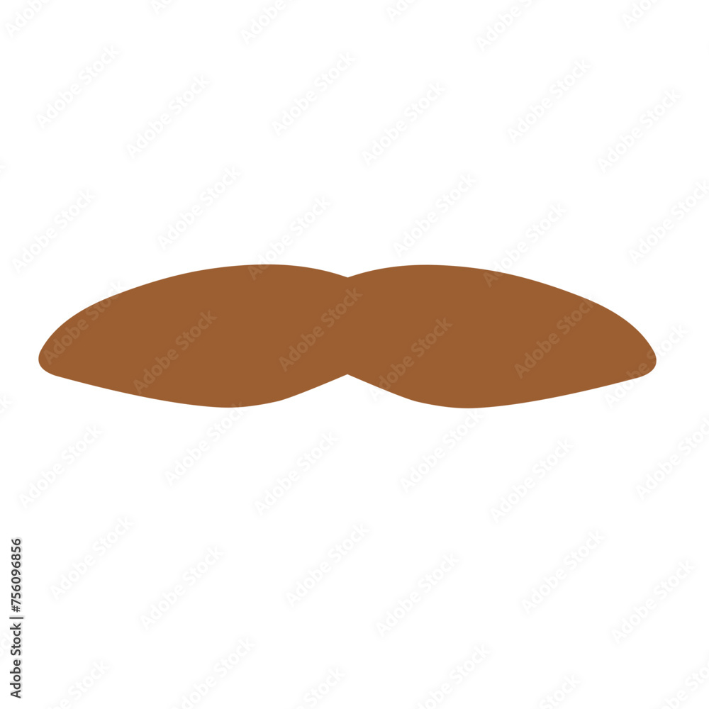 Collection of brown color mustaches of various shapes on a white background. Collection of brown color mustaches of various shapes on a white background.