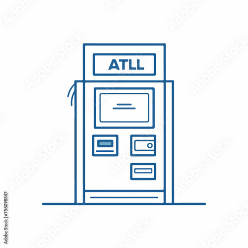 Atm in cartoon, doodle style. Image for t-shirt, web, mobile apps and ui. Isolated 2d vector illustration in logo, icon, sketch style, Eps 10. AI Generative