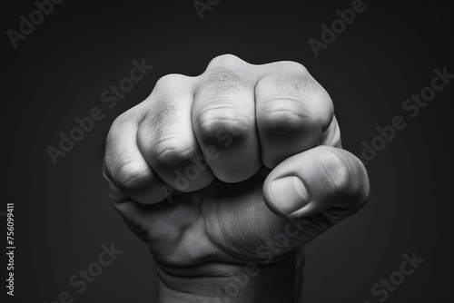 Fist isolated on black background 