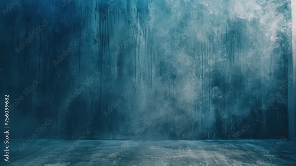 Ethereal blue textured backdrop with misty atmosphere creating enigmatic space for artistic expression or product display. Abstract background. Ethereal blue textured backdrop with misty atmosphere creating enigmatic space for artistic expression or product display. Abstract background.
