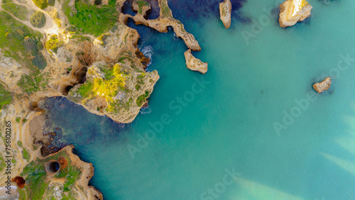 Algarve coast Lagos portugal aerial landscape photo