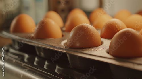 The nonstick coating on the egg tray making it easy to remove the eggs without any hle or mess. photo