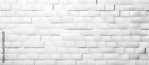 Realistic white brick background with triple mosaic layout pattern