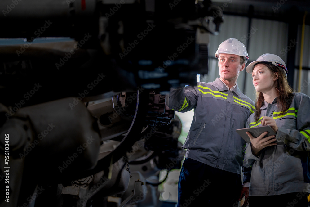 engineers check control heavy machine robot arm. Diverse Team of Industrial Robotics Engineers Gathered Around Machine. Professional Machinery Operators repair electric robot on bright digital panel. engineers check control heavy machine robot arm. Diverse Team of Industrial Robotics Engineers Gathered Around Machine. Professional Machinery Operators repair electric robot on bright digital panel.