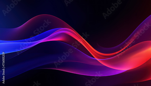 Abstract Wave Blue and Red