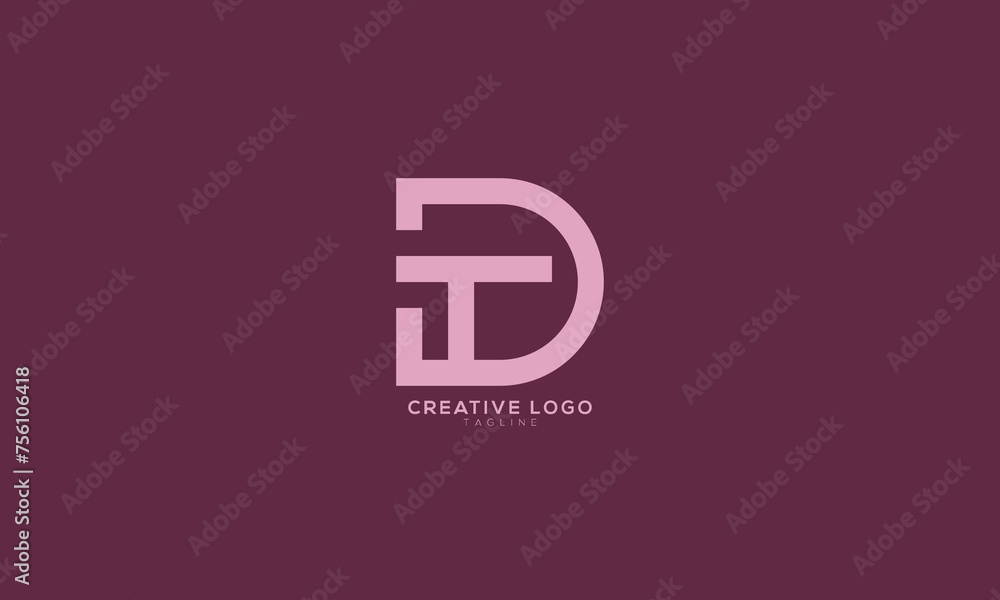 DT TD Abstract initial monogram letter alphabet logo design