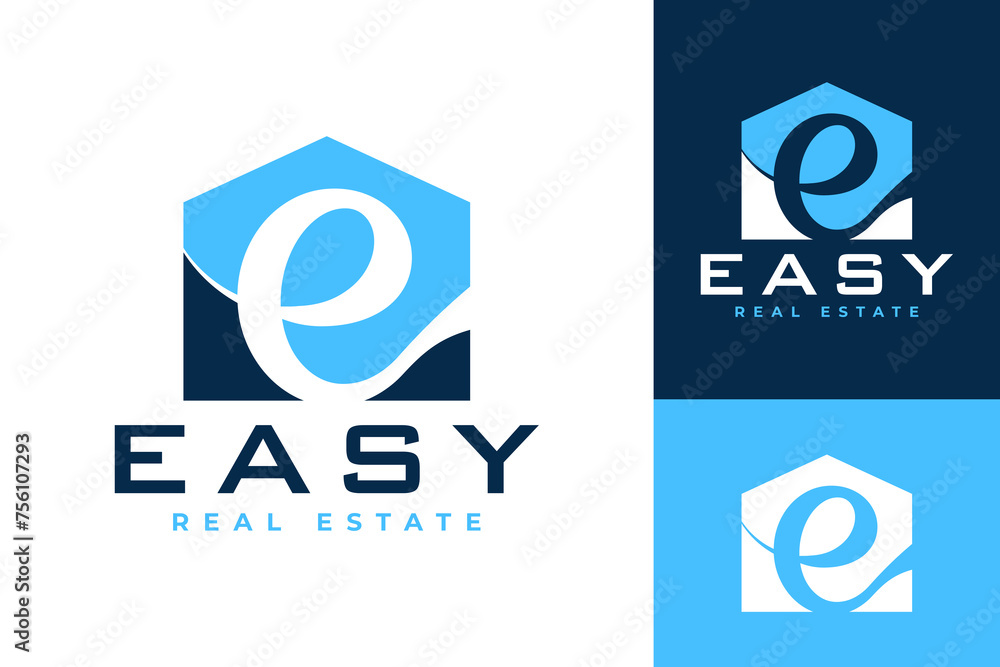 Letter e Real Estate Easy Logo Design Letter e Real Estate Easy Logo Design