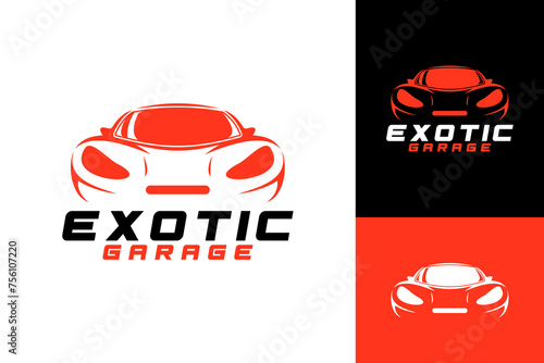 Exotic Car Garage Supercar Logo Design