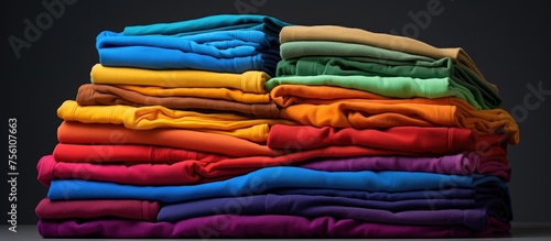 A closeup shot of a pile of vibrant textiles including magenta silk, electric blue rope, and wire fashion accessories stacked on a table at a fashion event
