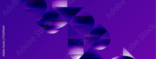 Serene gradient template. Circles and triangles mingle in minimalist perfection. Gentle fusion of forms and hues creates balanced yet captivating backdrop, embodying modern sophistication
