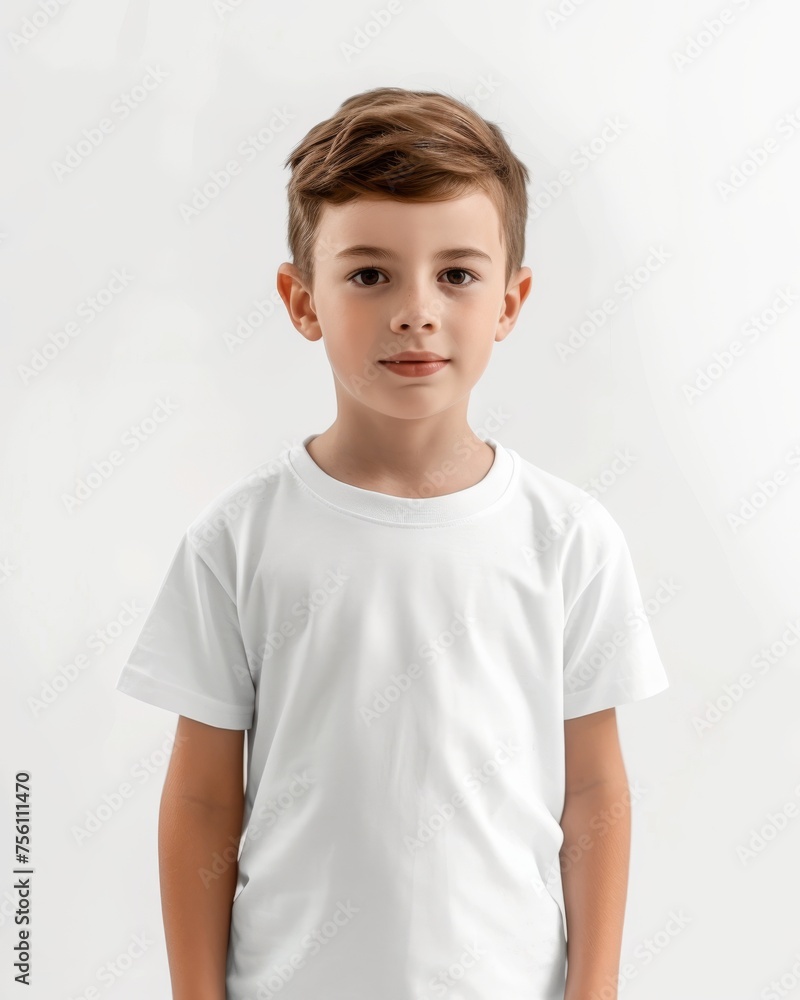 Smiling boy in white t-shirt Smiling boy in white t-shirt