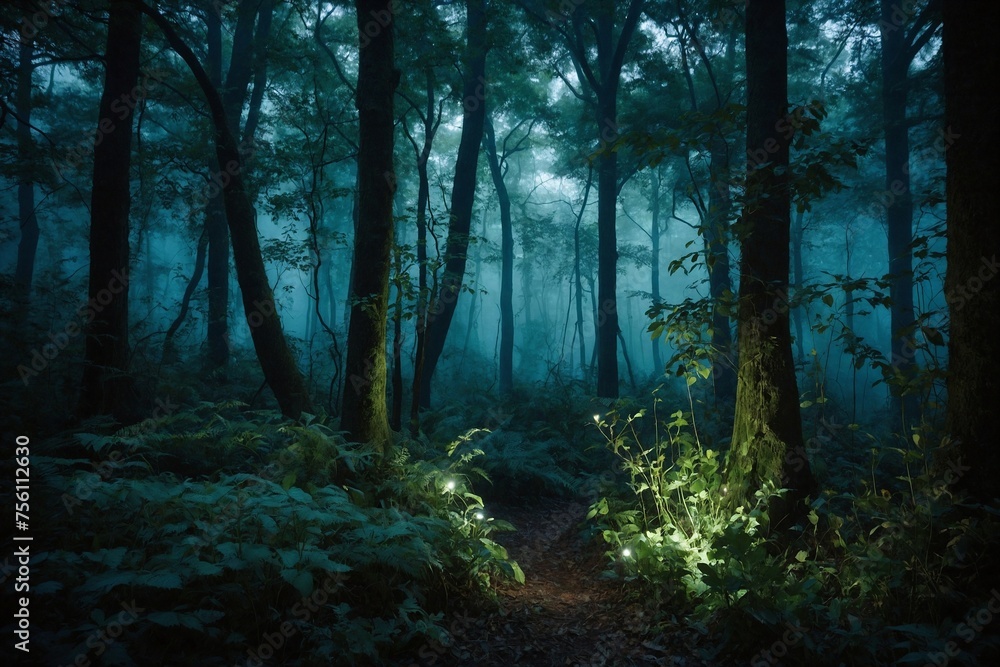 Fototapeta premium Whispers of the Woodland: Surreal Forestscape